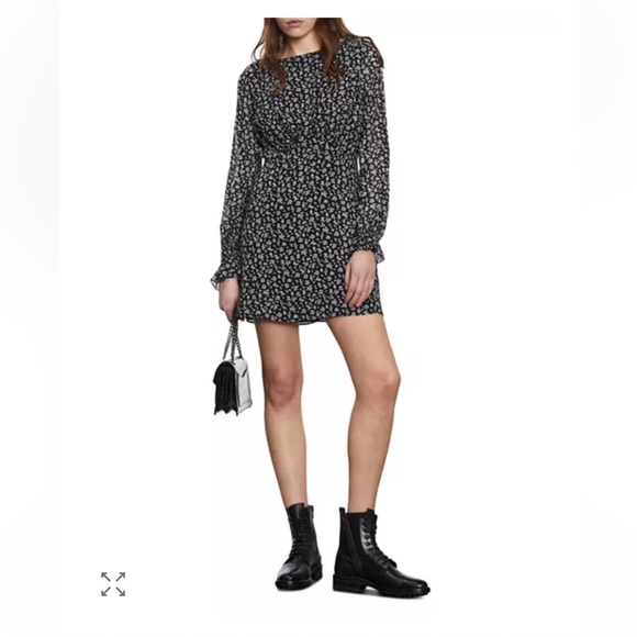 The Kooples - Floral Printed Long Sleeve Mini Dress - Small - Picture 1 of 10